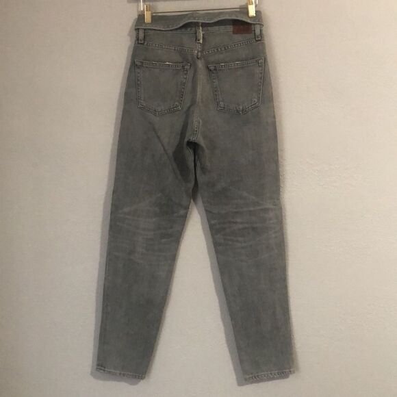 Jean Atelier women’s Size 24 High Rise Flip Waist Lightly Distressed Denim Jeans - Picture 2 of 11